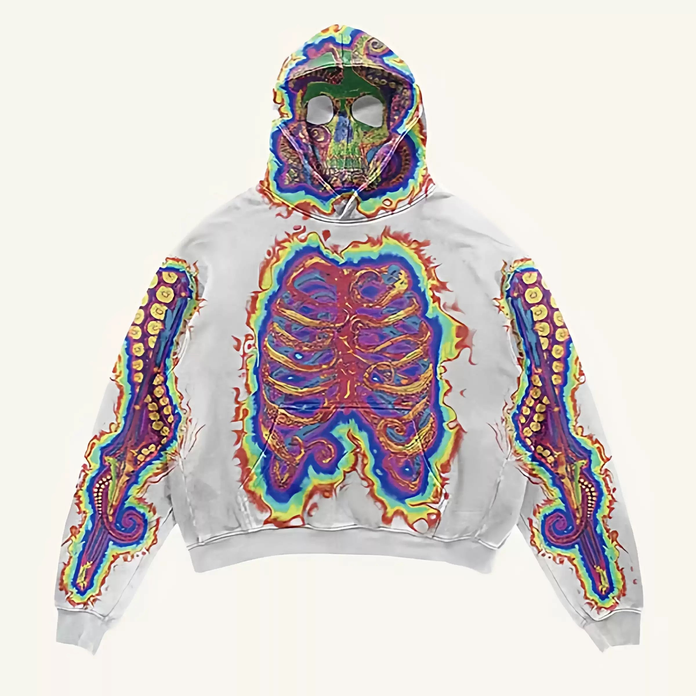 Colorful Skeleton Graphic Hoodie
