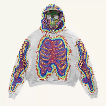 Colorful Skeleton Graphic Hoodie