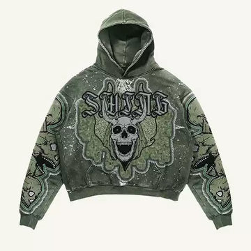 Gothic Skull Graphic Hoodie