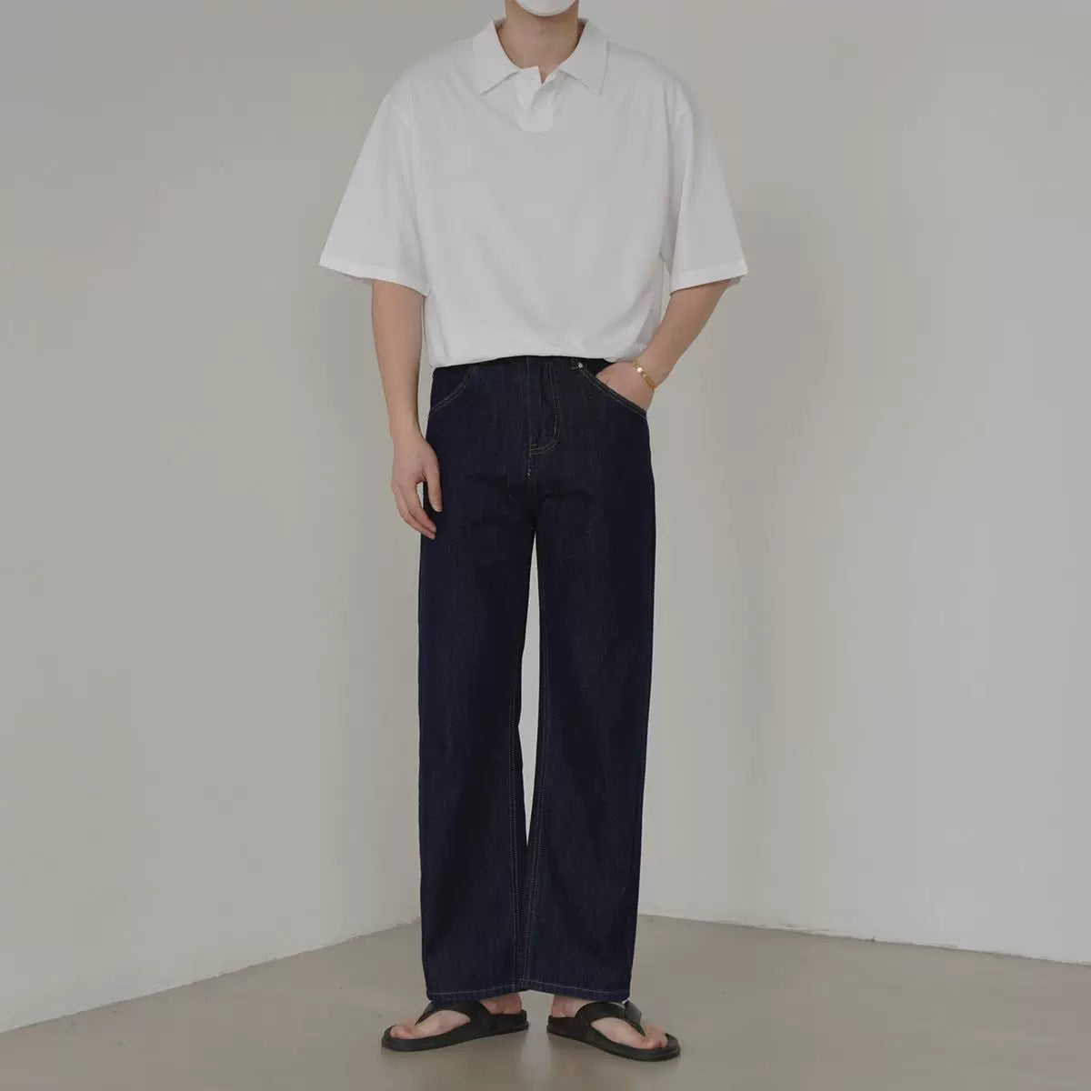 Korean Relaxed Straight Jeans