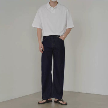 Korean Relaxed Straight Jeans