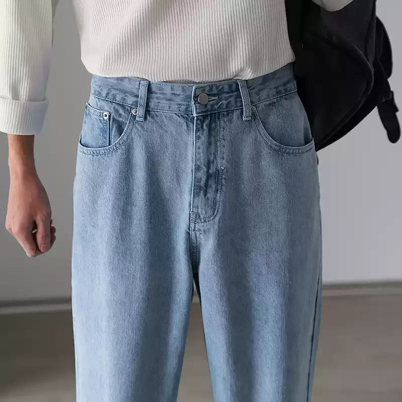 Light Wash Straight Jeans
