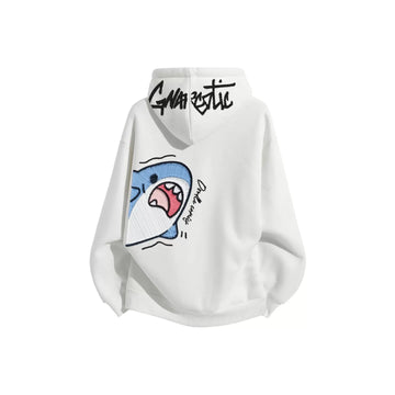 Oversized Shark Graphic Hoodie