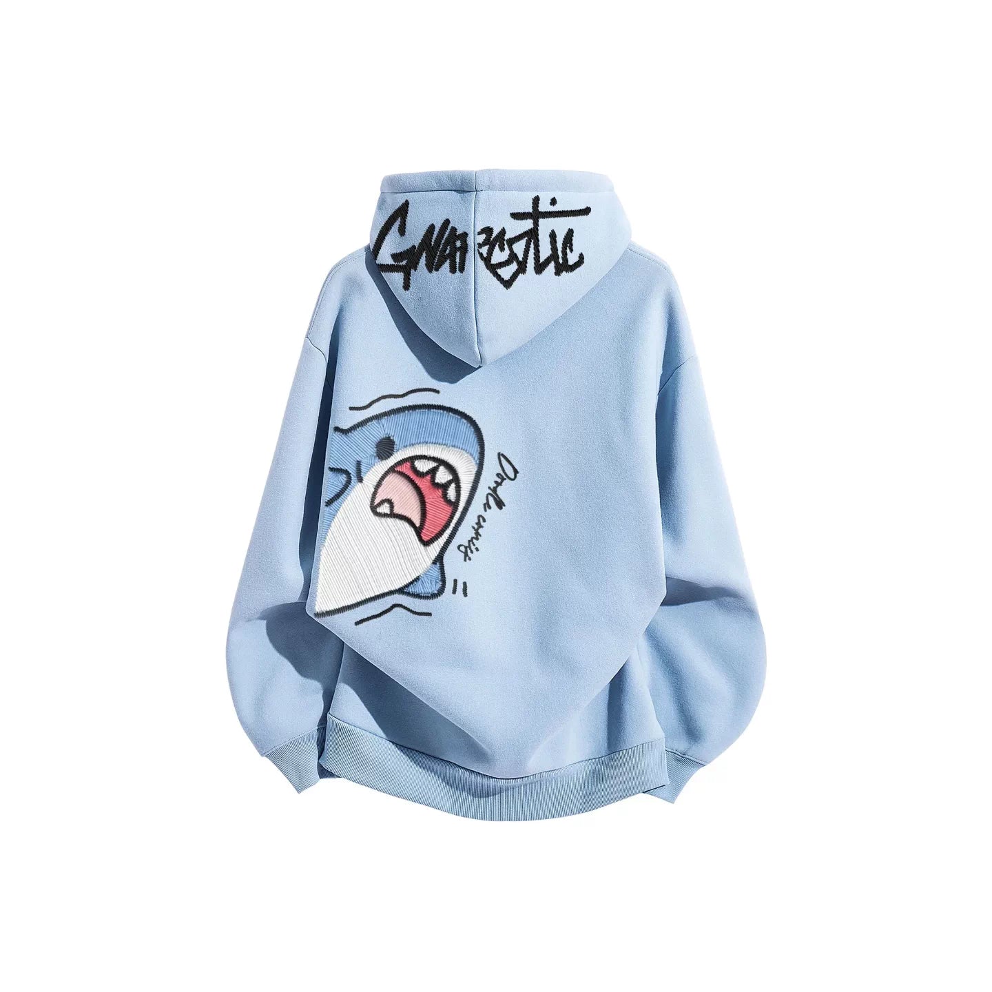 Oversized Shark Graphic Hoodie