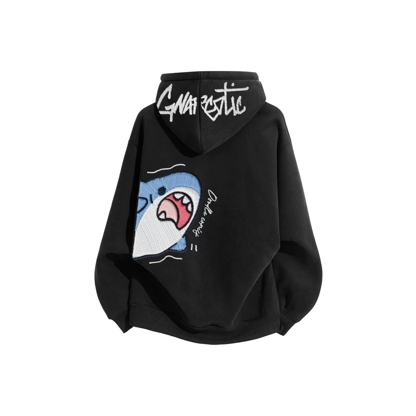 Oversized Shark Graphic Hoodie