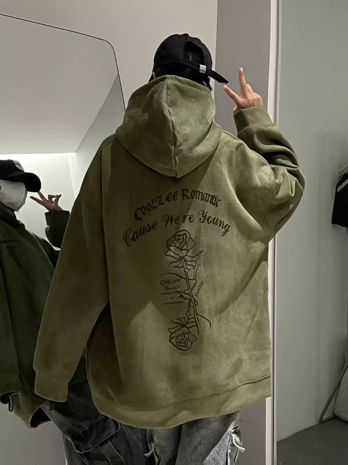 Oversized Vintage Rose Hoodie