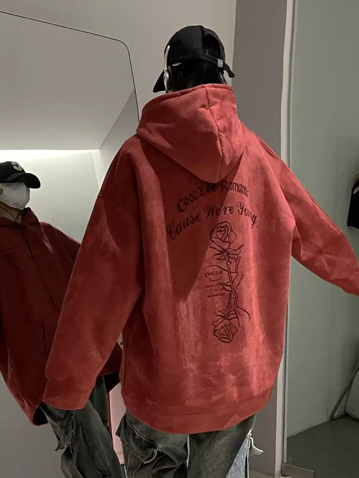 Oversized Vintage Rose Hoodie