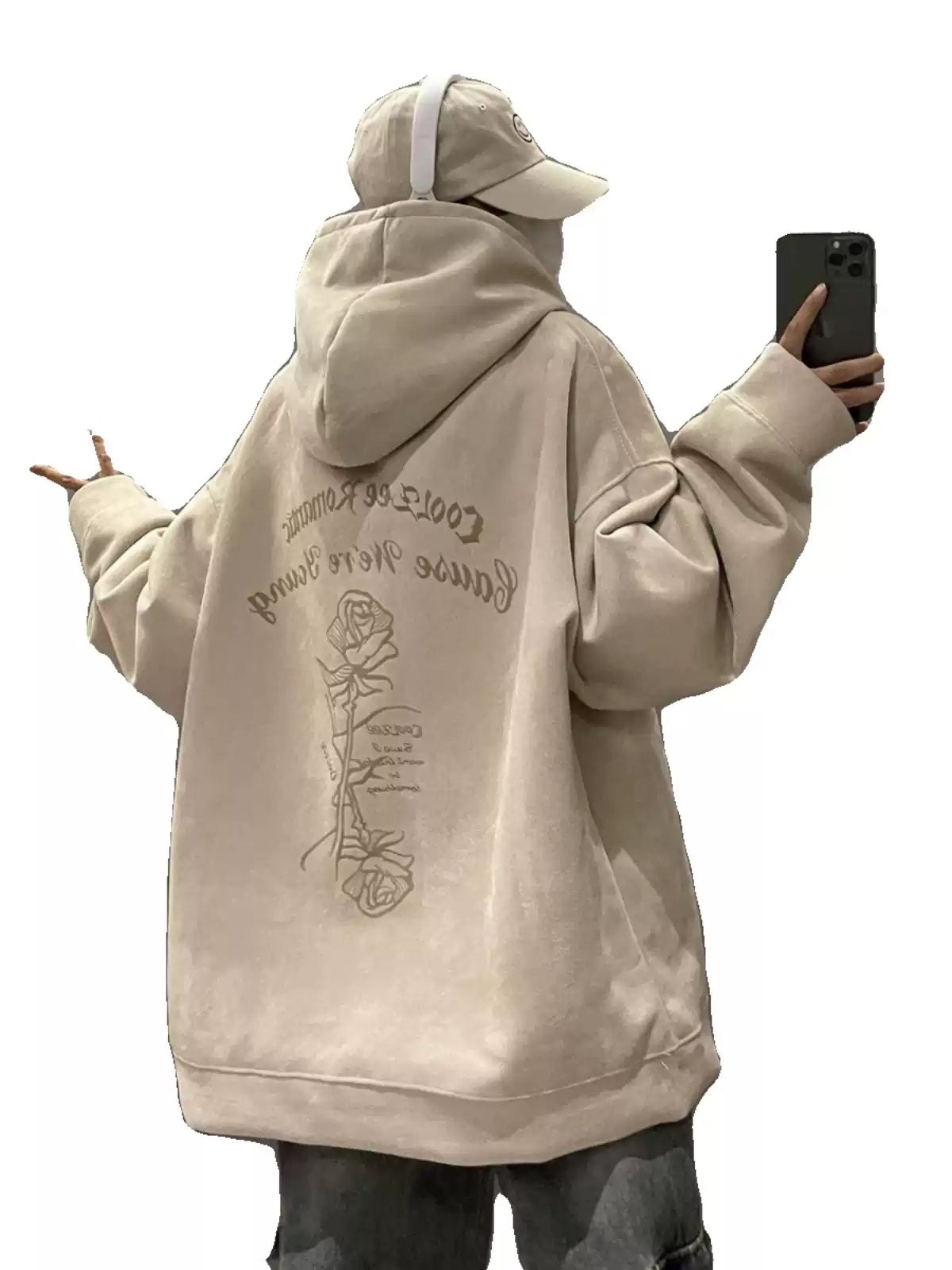 Oversized Vintage Rose Hoodie